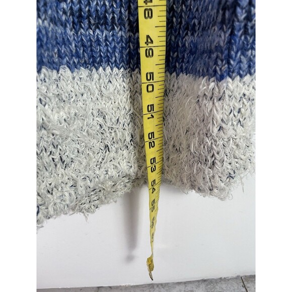 Free People Sweater Dress M Making Waves Blue Striped Eyelash-knit Granola Girl - Picture 12 of 13